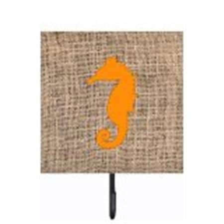 Carolines Treasures Sea Horse Burlap And Orange Leash Or Key Holder BB1018-BL-OR-SH4